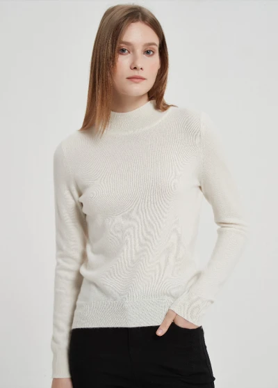 Wholesale Women Recycled Cashmere Highneck Pullover