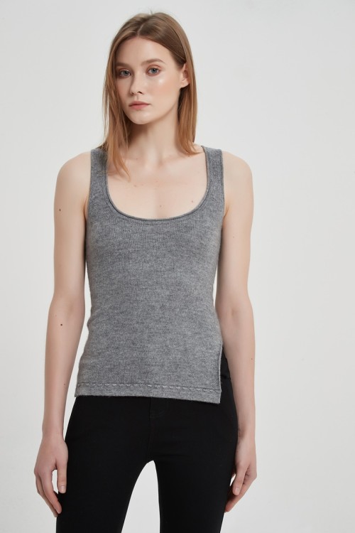 Wholesale High Quality Ladies Machine Washable Cashmere Tank Top For Spring Summer