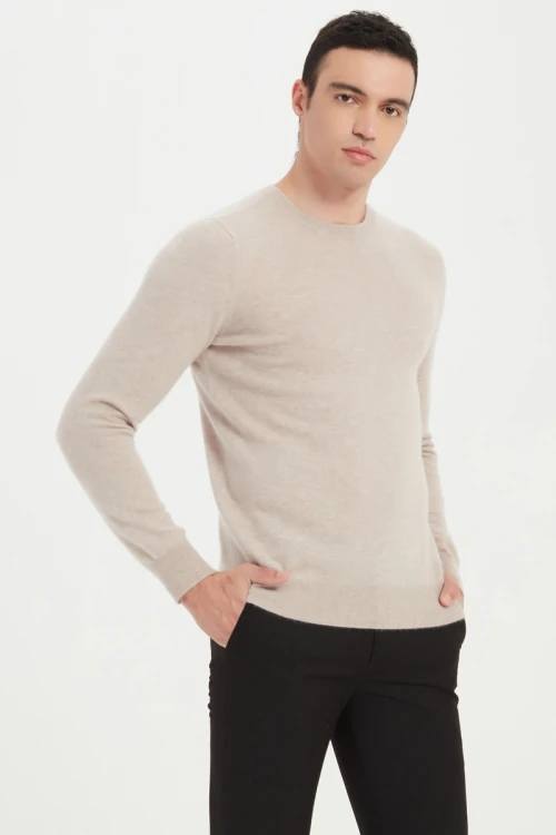 Wholesale High Quality Men's Machine Washable Cashmere Round Neck Pullover Sweater