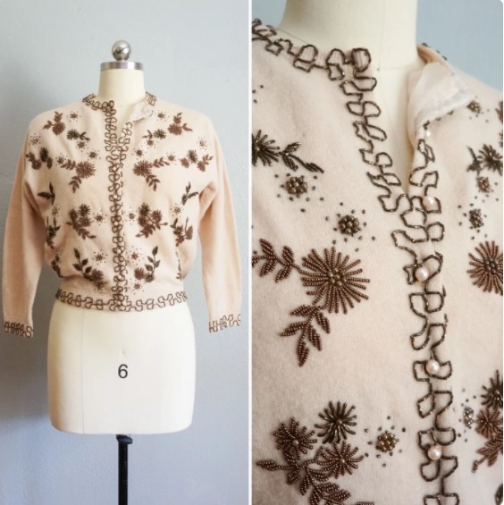 Beaded Cashmere Sweaters - Vintage Fashion