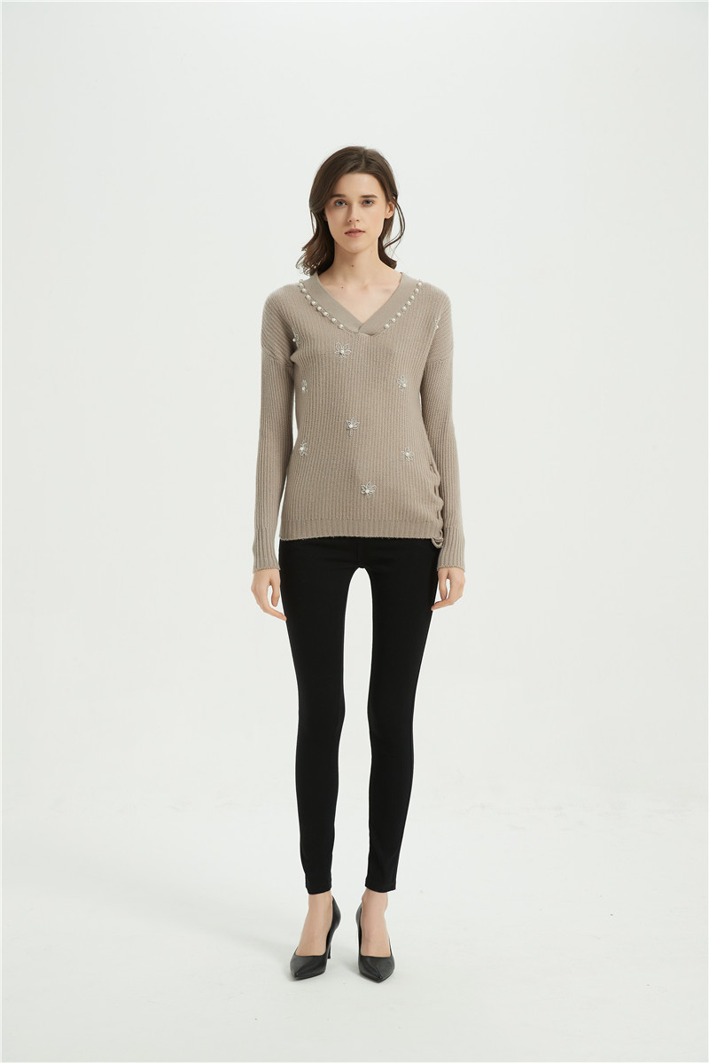 cashmere sweater with pearls