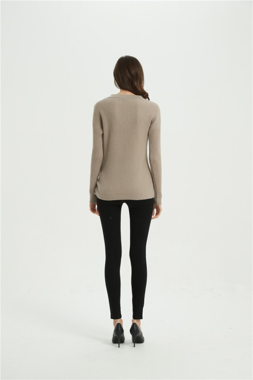 wholesale OEM design women high quality cashmere sweater with simulated pearls