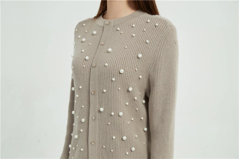 cashmere sweater with simulated pearls