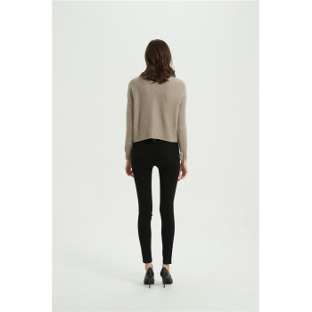 wholesale OEM design women high quality cashmere sweater with simulated pearls