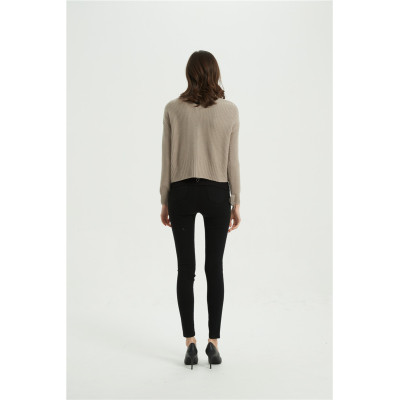 wholesale OEM design women high quality cashmere sweater with simulated pearls