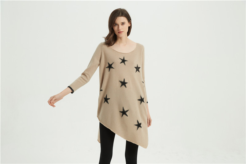 China cashmere sweater with felt emb. Manufacturer Supplier