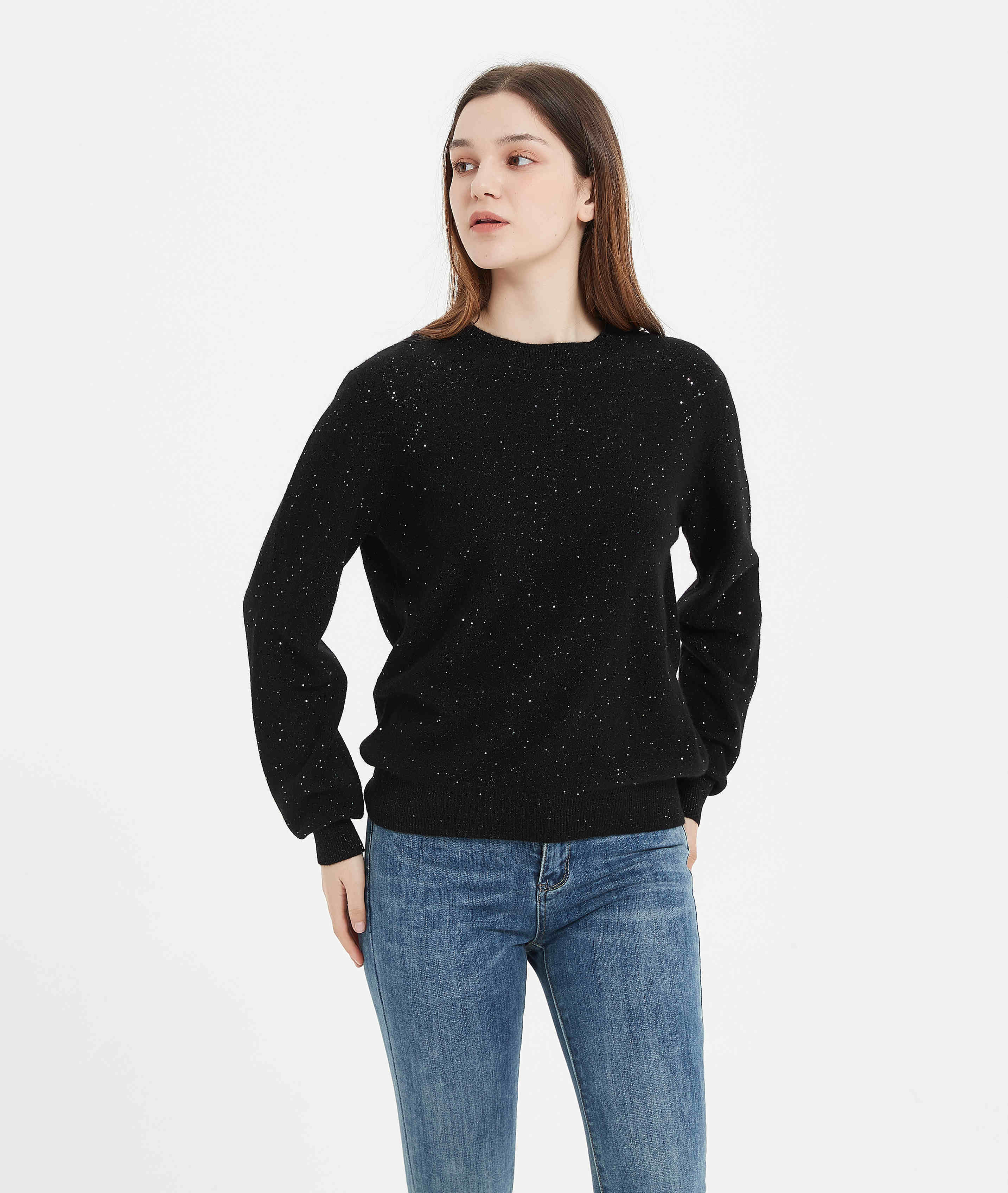 LADIES' SEQUIN CASHMERE SWEATER