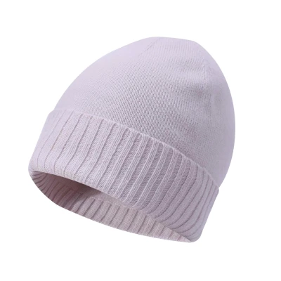 Wholesale unisex plain knit pure cashmere beanie for fall winter from Chinese supplier