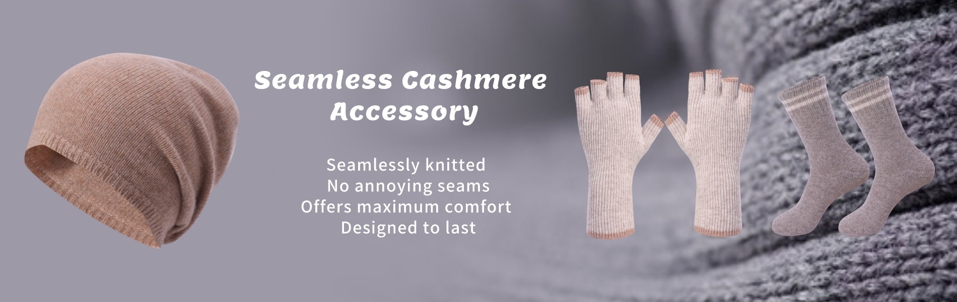Seamless cashmere accessory