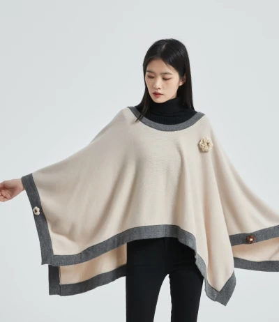 OEM women pure cashmere sweater with 3D handmade flowers