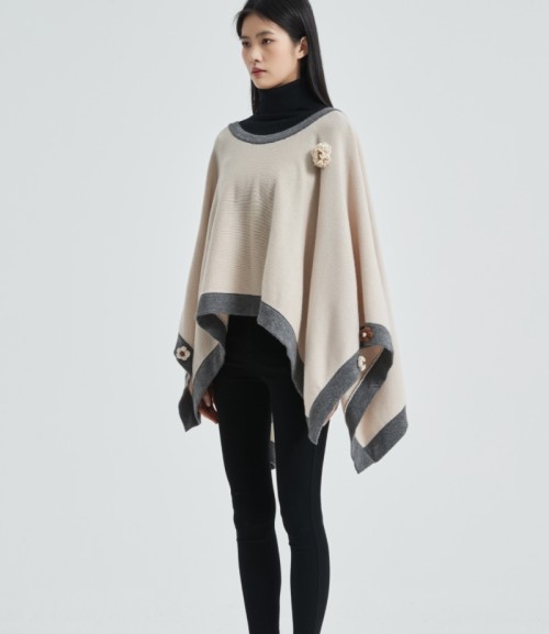 OEM women pure cashmere sweater with 3D handmade flowers