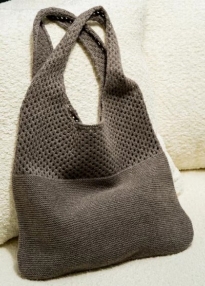 high end ladies cashmere knitting bags with handmade pattern from Chinese factory