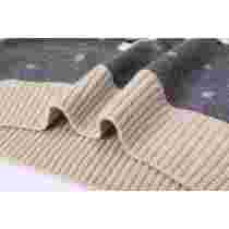 Cashmere knitting parent-child sweater with landscape intarsia pattern in nature color