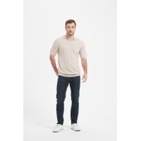 2023 New Design ODM Man Worsted Cashmere Polo Neck Short Sleeve Sweater From Chinese Supplier