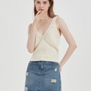 Wholesale New Arrival Women Hand Crochet Cashmere Sweater Tank From Chinese Supplier For Summer