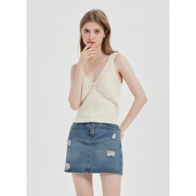 Wholesale New Arrival Women Hand Crochet Cashmere Sweater Tank From Chinese Supplier For Summer