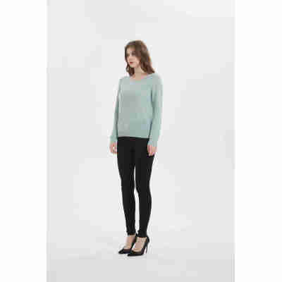 Wholesale Ladies 90% Cashmere 10%Silk Crew Neck Sweaters from China