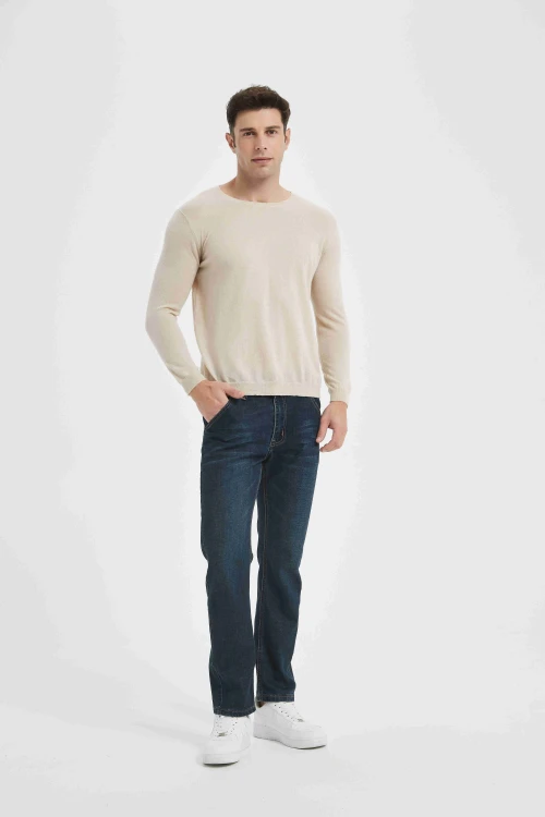 Wholesale Men 90% Cashmere 10%Silk Crew Neck Sweaters from Chinese factory
