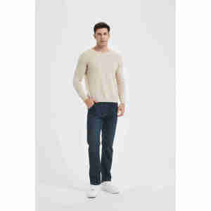 Wholesale Men 90% Cashmere 10%Silk Crew Neck Sweaters