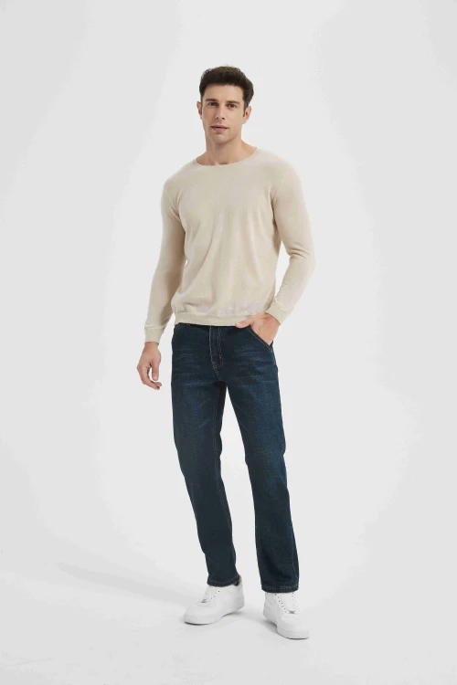 Wholesale Men 90% Cashmere 10%Silk Crew Neck Sweaters from Chinese factory
