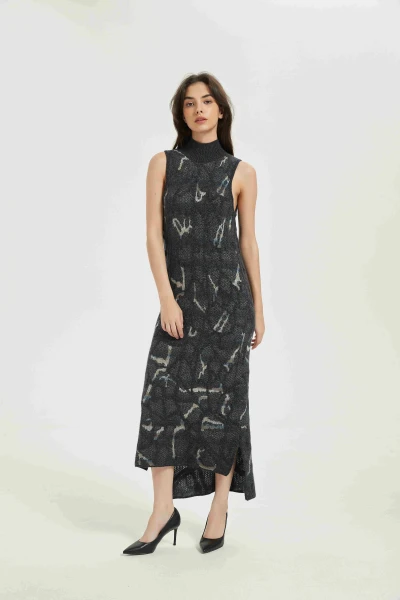Wholesale Ladies Cashmere Fancy Jacquard Dress