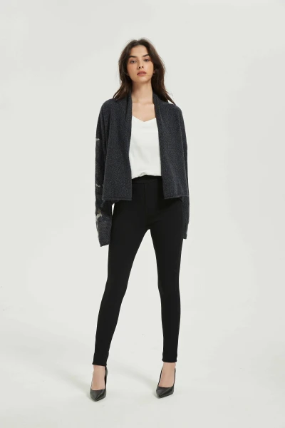 Wholesale Ladies Cashmere Fancy Jacquard Cardigan