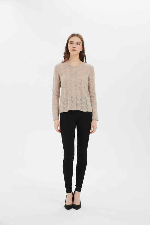 Wholesale High Quality Ladies pure Cashmere V-neck Sweater from Chinenese factory