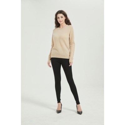 ODM Ladies 100% Easy Care Cashmere Crew Neck Sweater From Chinese Supplier
