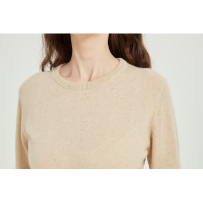 ODM Ladies 100% Easy Care Cashmere Crew Neck Sweater From Chinese Supplier