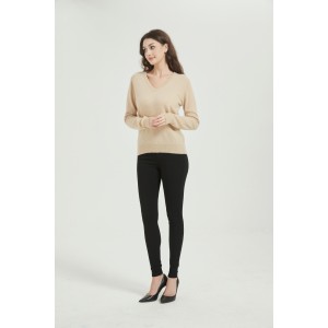 Wholesale Ladies 100% Easy Care Cashmere V-Neck Sweater From Chinese Supplier