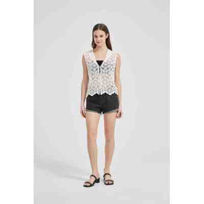 New Design Ladies Crochet Effect sweater Cardigan From Chinese Supplier