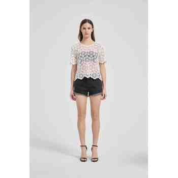 Wholesale Ladies Crochet Effect Cotton&Cashmere Sweater