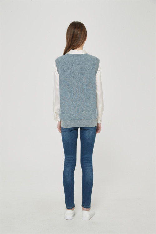 New Arrival Denim Like Cashmere Women Sweater From China