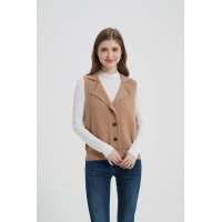 New design Chinese wholesale high quality womens business cashmere knitted cardigan vest