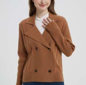 Wholesale high quality Womens business cashmere knitted blazer jacket from Chinese manufacture