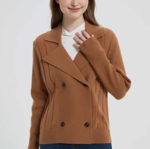 Wholesale high quality Womens business cashmere knitted blazer jacket from Chinese manufacture