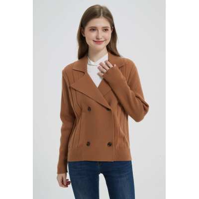 Wholesale high quality Womens business cashmere knitted blazer jacket from Chinese manufacture
