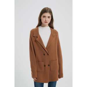 OEM wholesale high quality womens business cashmere knitted blazer cardigan from Chinese factory