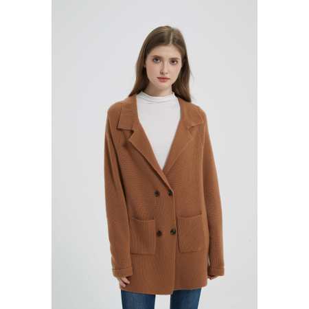 OEM wholesale high quality womens business cashmere knitted blazer cardigan from Chinese factory