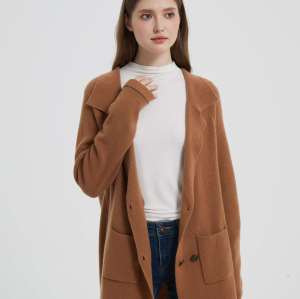 OEM wholesale high quality womens business cashmere knitted blazer cardigan from Chinese factory