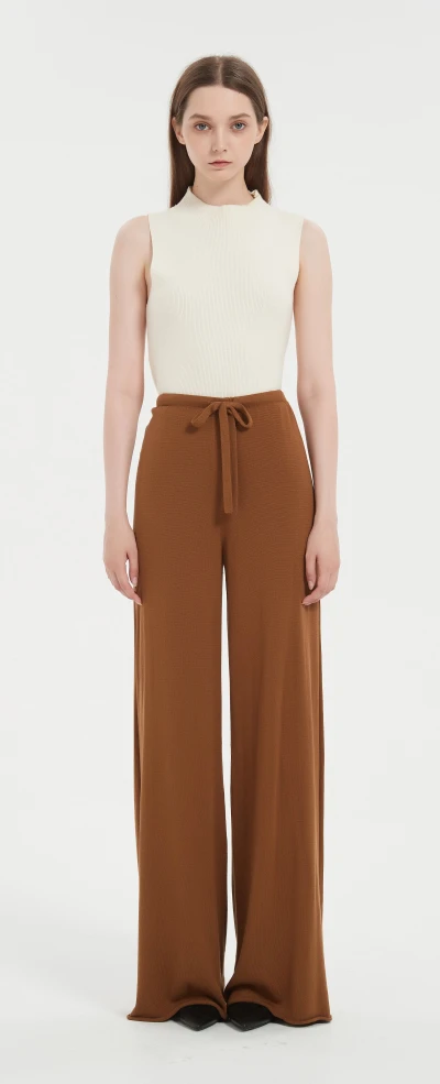 OEM wholesale high quality women's bamboo cashmere knitted trouser from Chinese factory