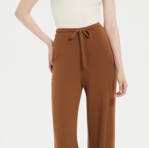 OEM wholesale high quality women's bamboo cashmere knitted trouser from Chinese factory