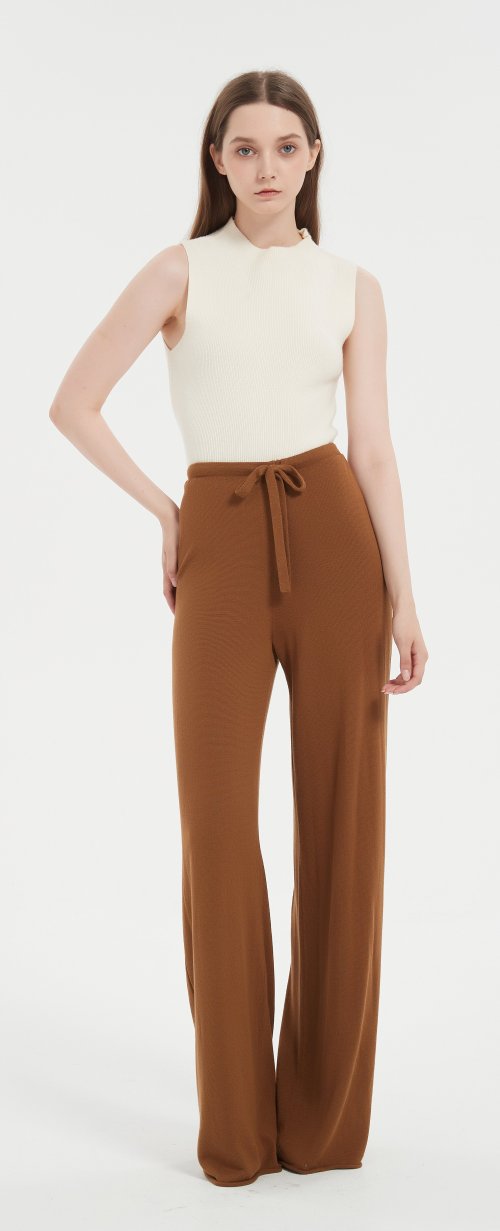 OEM wholesale high quality women's bamboo cashmere knitted trouser from Chinese factory