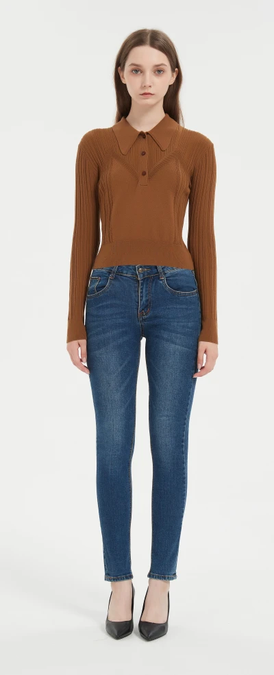 New design chinese wholesale high quality women's bamboo cashmere knitted crop top