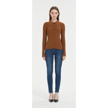 New design women's bamboo cashmere knitted cropped cardigan from china