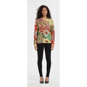 Wholesale high quality Women's digital printing long sleeve cashmere sweater from China