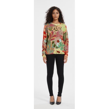 Wholesale high quality Women's digital printing long sleeve cashmere sweater from China