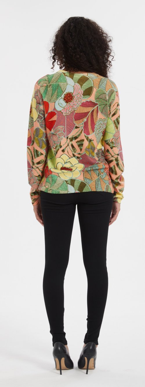 Wholesale high quality Women's digital printing long sleeve cashmere sweater from China