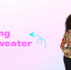 New digital printing cashmere sweater