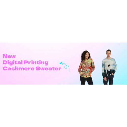 New digital printing cashmere sweater